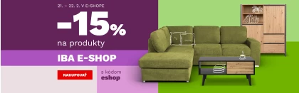 15 % na produkty jen v e-shopu 21-22-2-2026