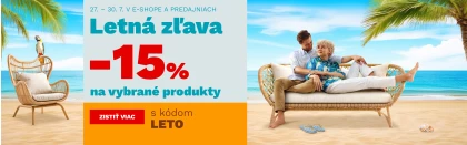 LETNÍ SLEVA 15 % na vybrané produkty 27-30-7-2026