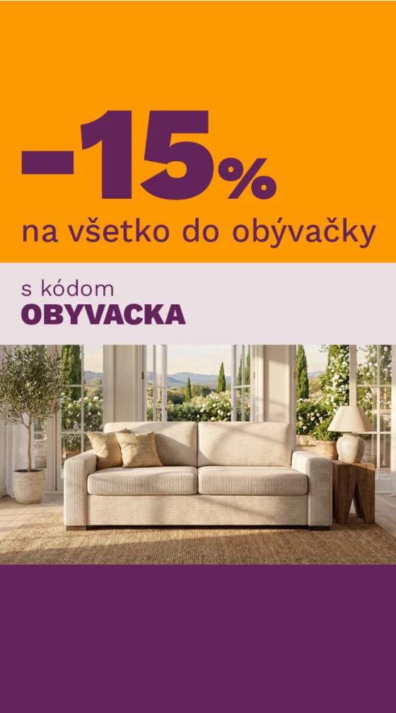 15 % na vše do obýváku 1-4-6-2026
