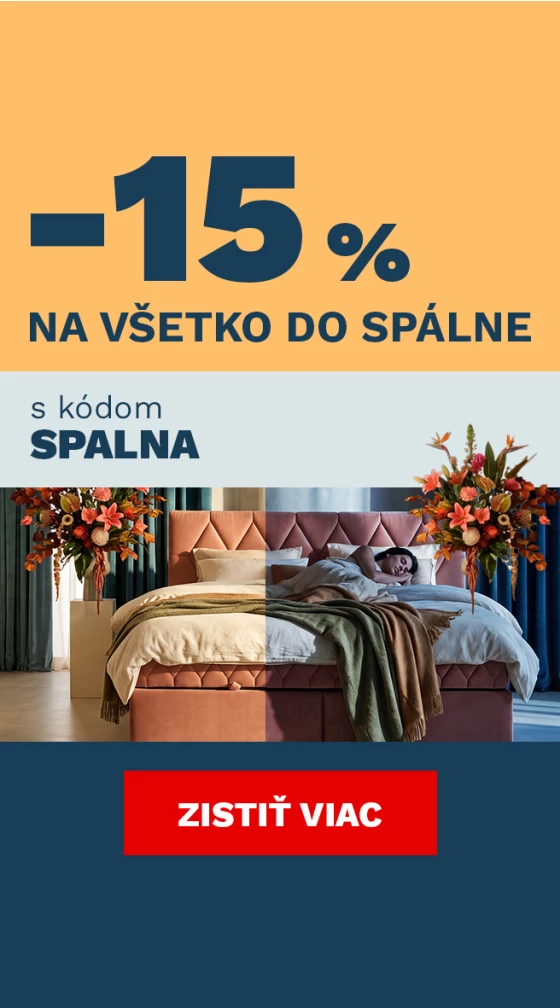 15 % na vše do ložnice 12-14-10-2026
