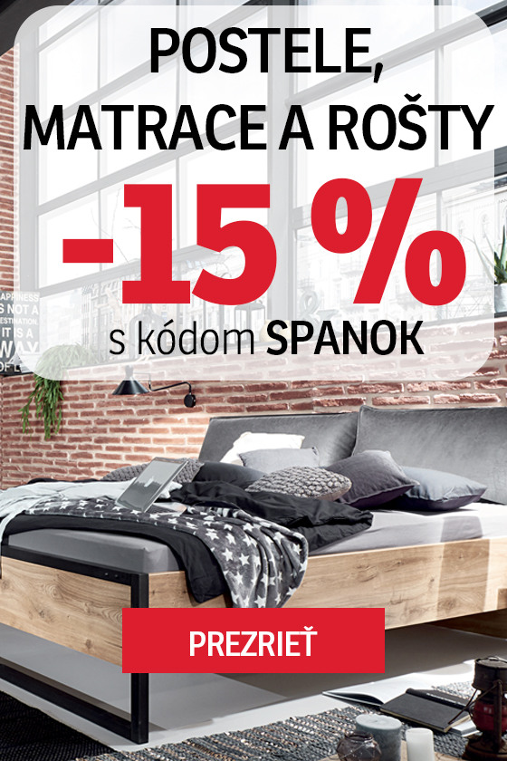 Reklamní banner - postele, matrace, rošty 15 %