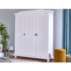 Šatníková skriňa Bastian, bielená borovica