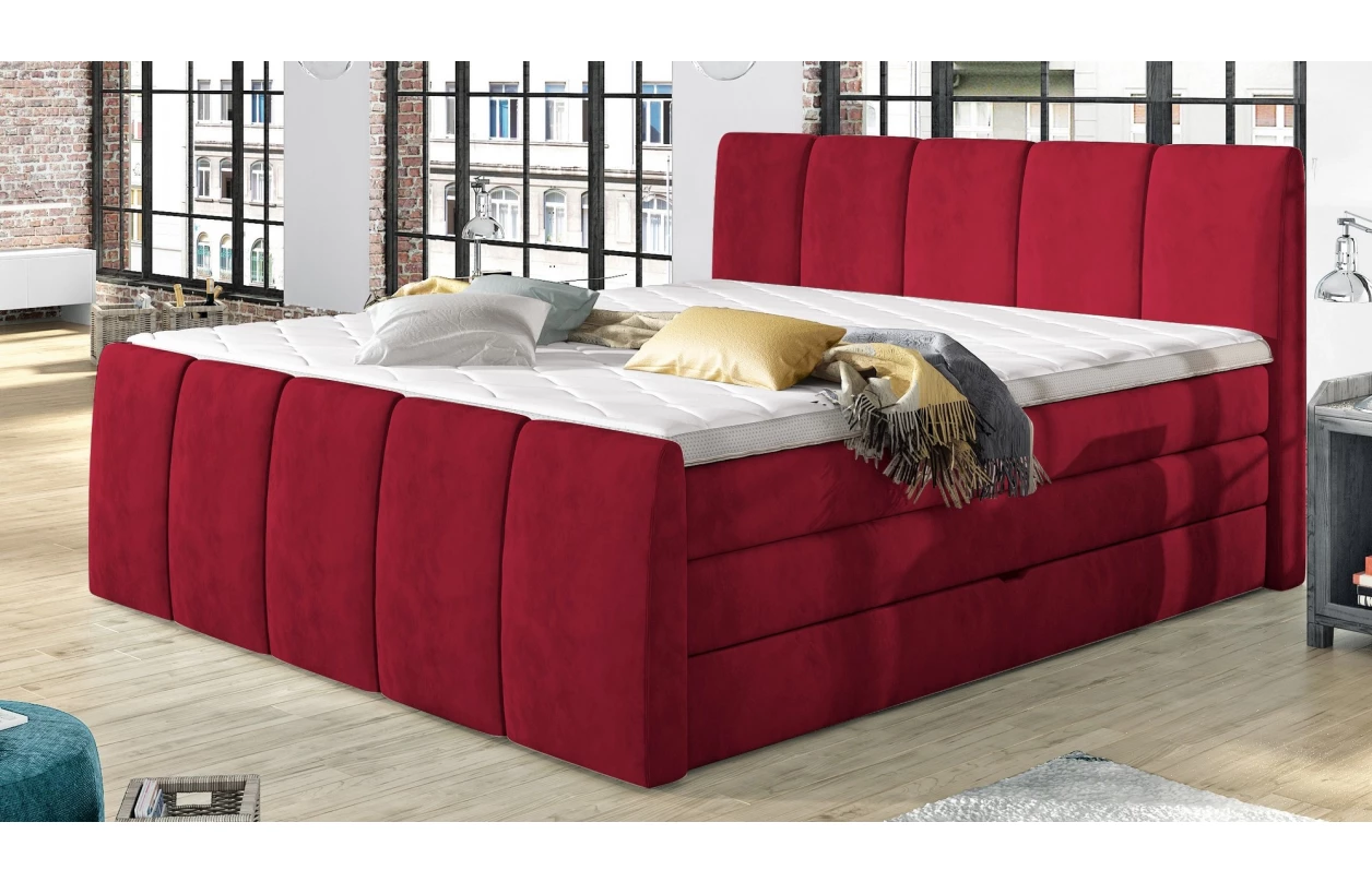 Posteľ boxspring Fresco 180x200 cm, modrá látka 3