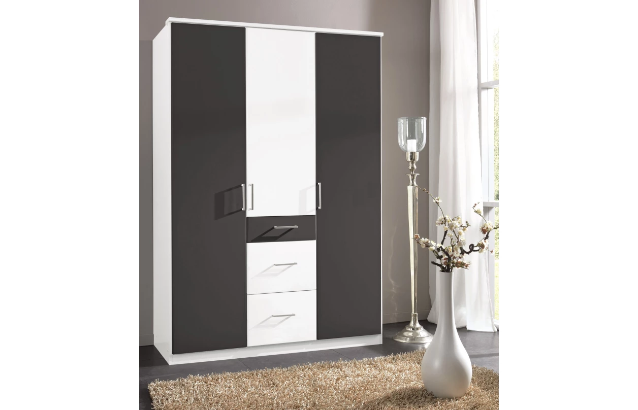 Šatníková skriňa bez zrkadla Click, 91 cm, biela/dub sonoma 2