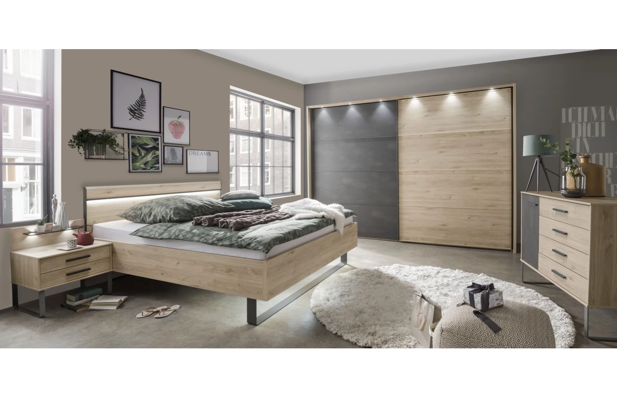 Komoda so zásuvkami Brüssel 120 cm, kamenný dub/šedá 1