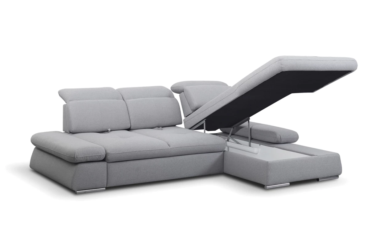 Rohová sedacia súprava Focus, oceľovo šedá látka, pravý roh 2