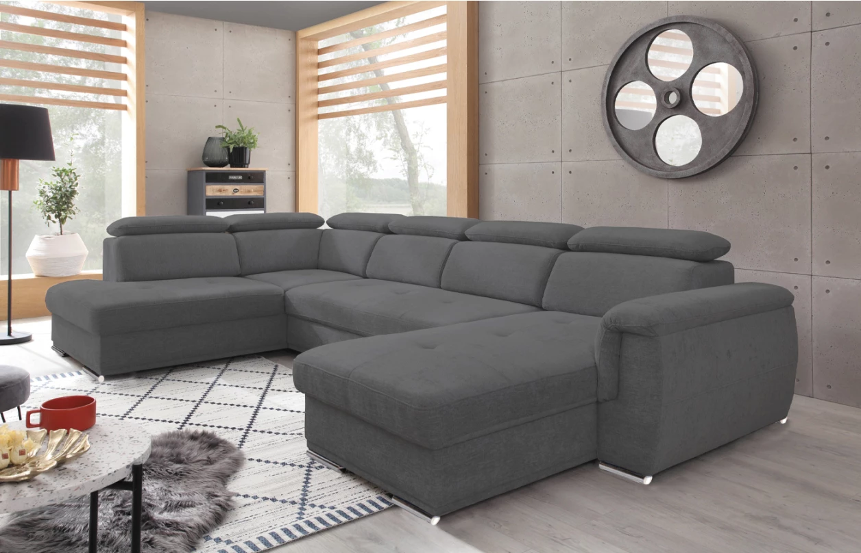 Sedacia súprava Umbria, tvar ľavé U, krémová látka 1