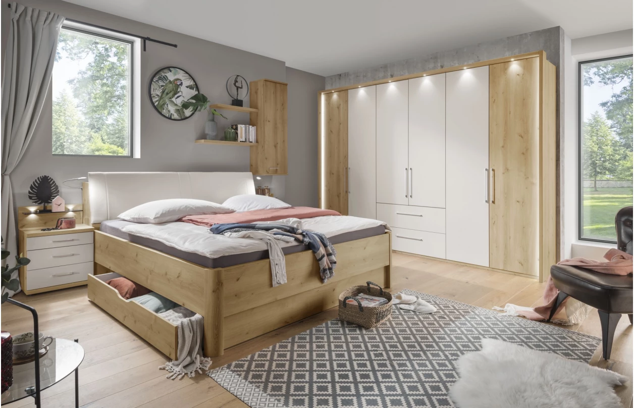 Sada 2 ks úložná zásuvka pod posteľ Kanada, dub bianco 4