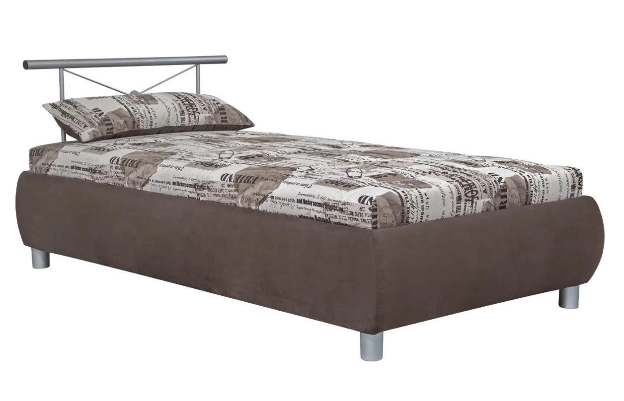 Posteľ Caribic 140x200 cm, tmavo šedá látka 1