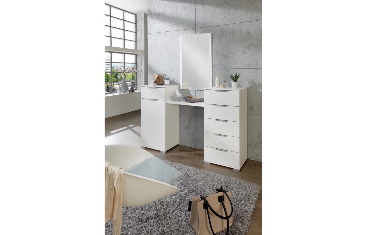 Šatníková skriňa Easy Plus, 270 cm, biela/zrkadlo