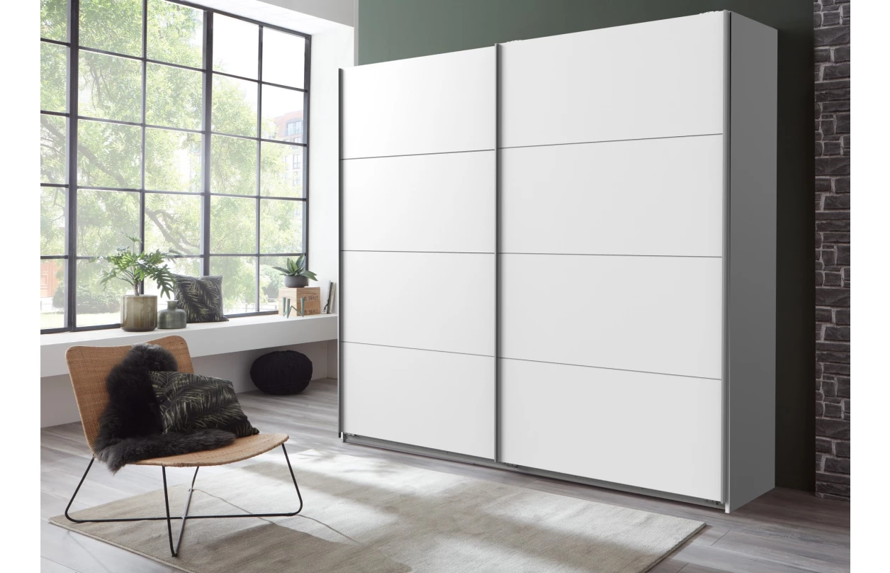 Šatníková skriňa Easy Plus, 270 cm, biela/zrkadlo