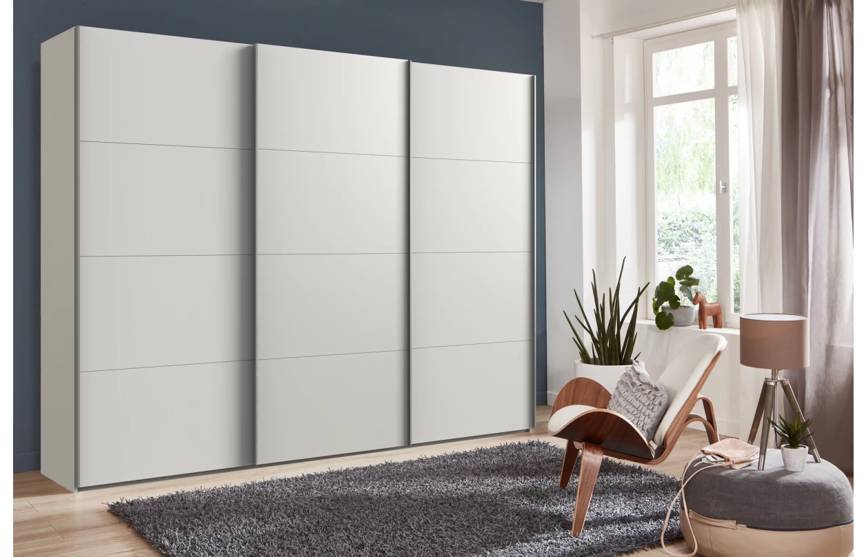 Šatníková skriňa Easy Plus, 270 cm, biela/zrkadlo
