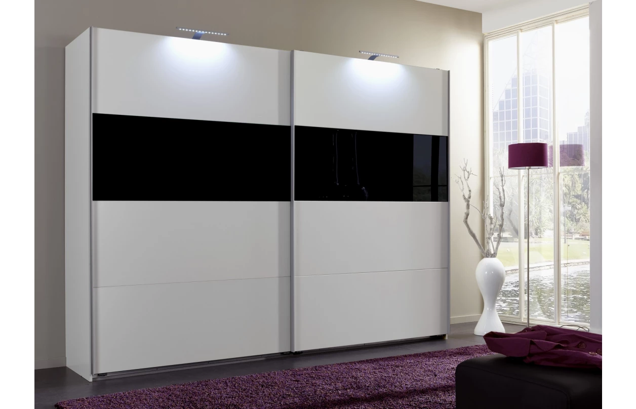 Šatníková skriňa Easy Plus, 270 cm, biela/zrkadlo