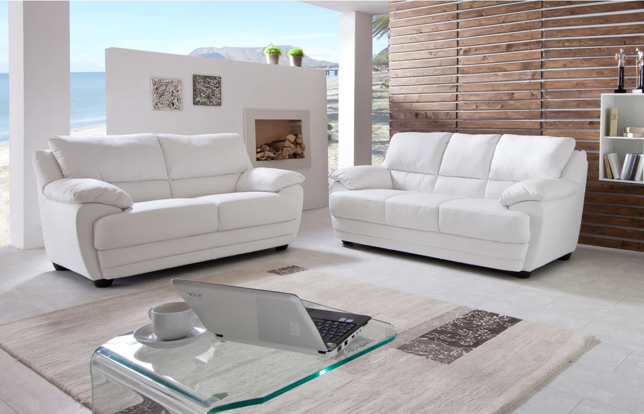 Rohová sedací souprava Nebolo, biela koža, ľavý roh 1