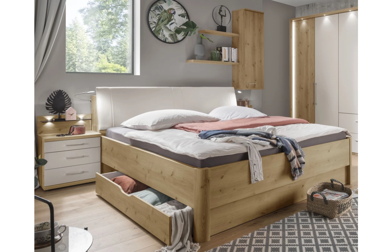 Široká komoda Kanada, 149 cm, dub bianco/šedá 7