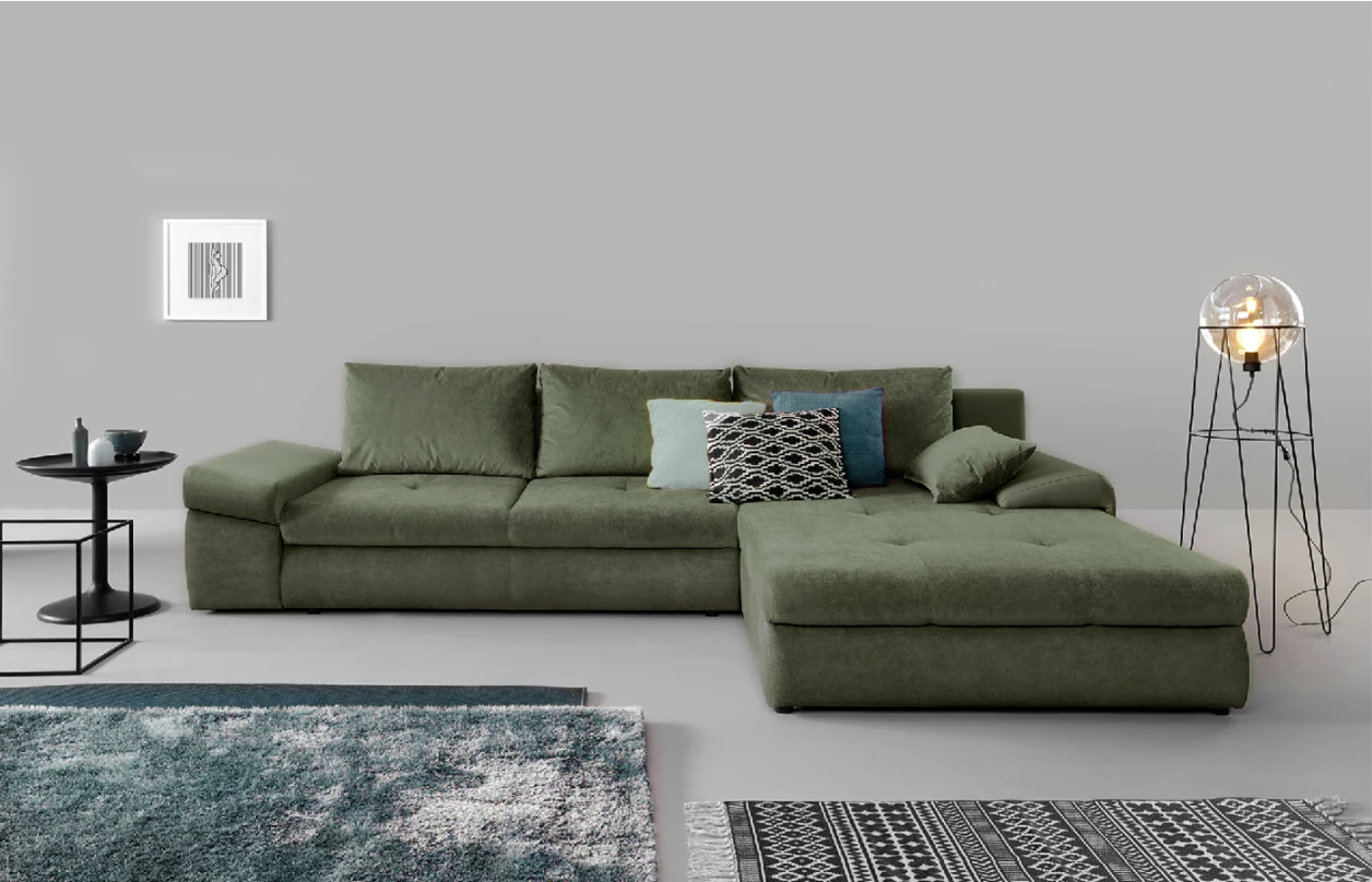 Sedacia súprava Bono Maxi, tvar U, ružová/svetlo šedá látka