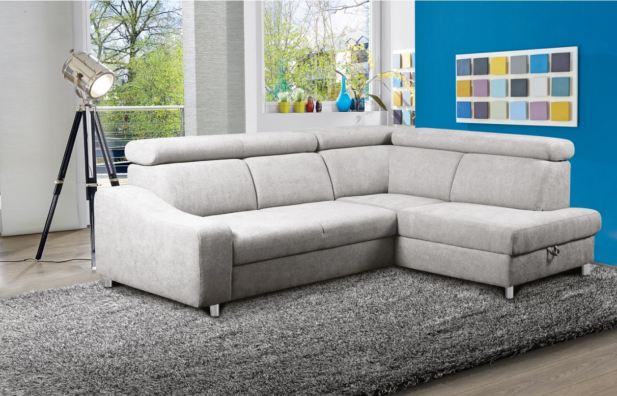 Rohová sedacia súprava Brico, sivo-hnedá látka, ľavý roh 3