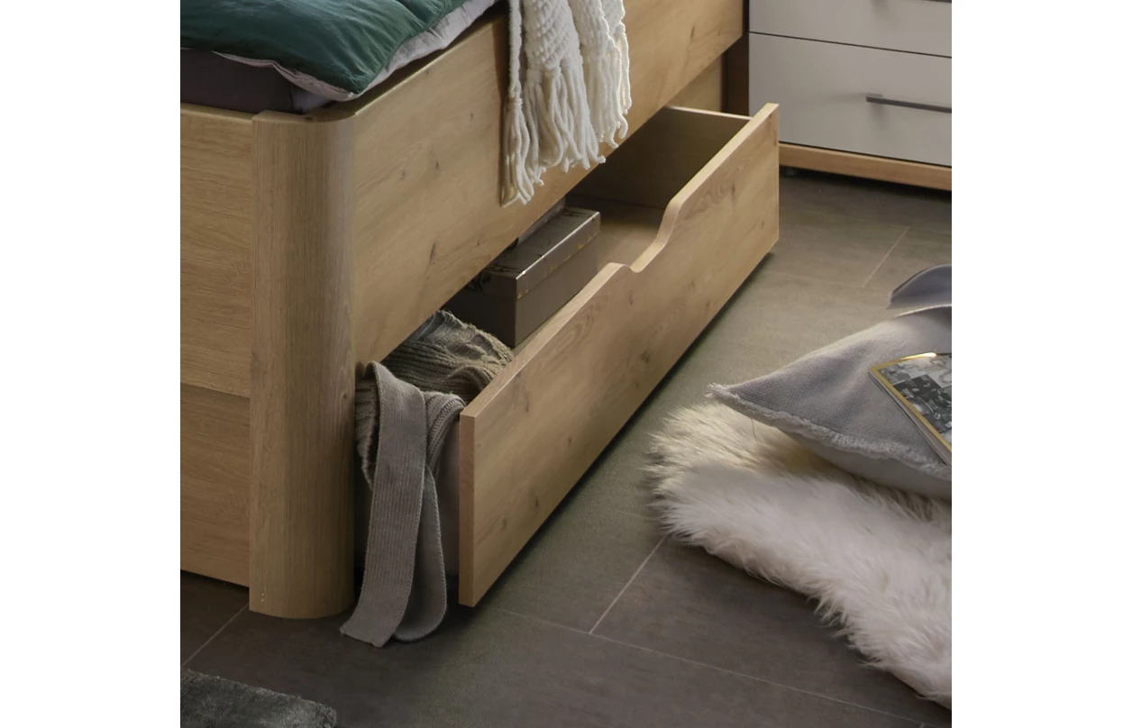 Posteľ s úložným priestorom Kanada 180x200 cm, dub bianco/šedá 8