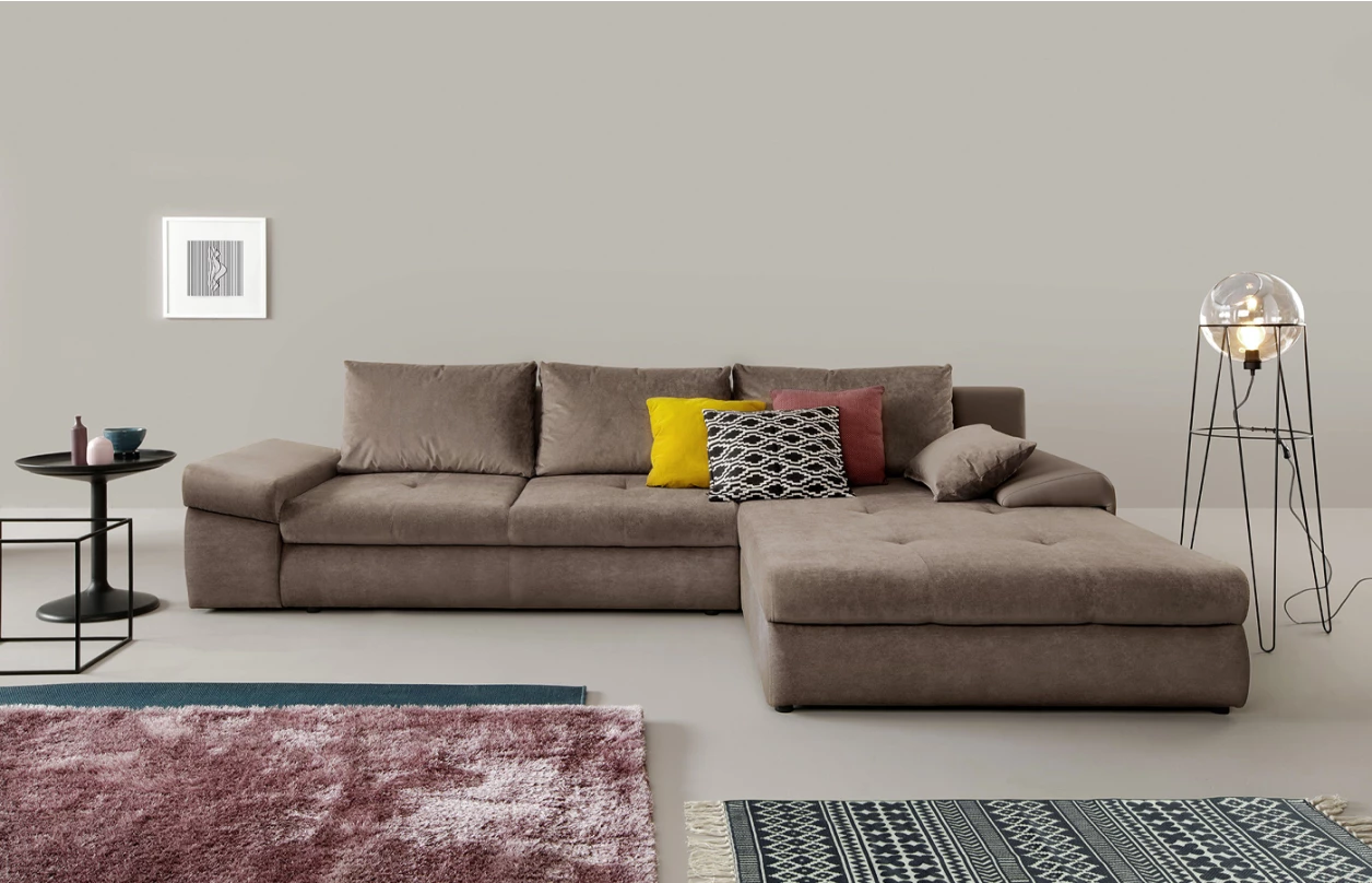 Rohová sedacia súprava Bono, tmavo šedá látka 2