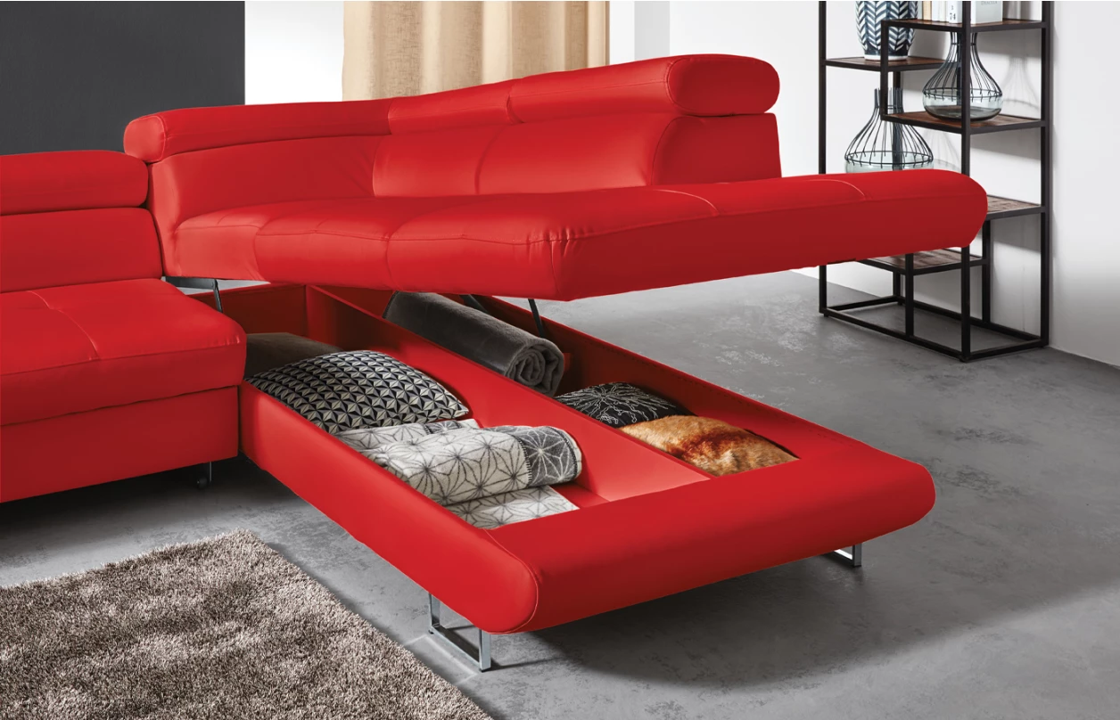 Rohová sedacia súprava Fabio, stredne šedá látka, ľavý roh 3