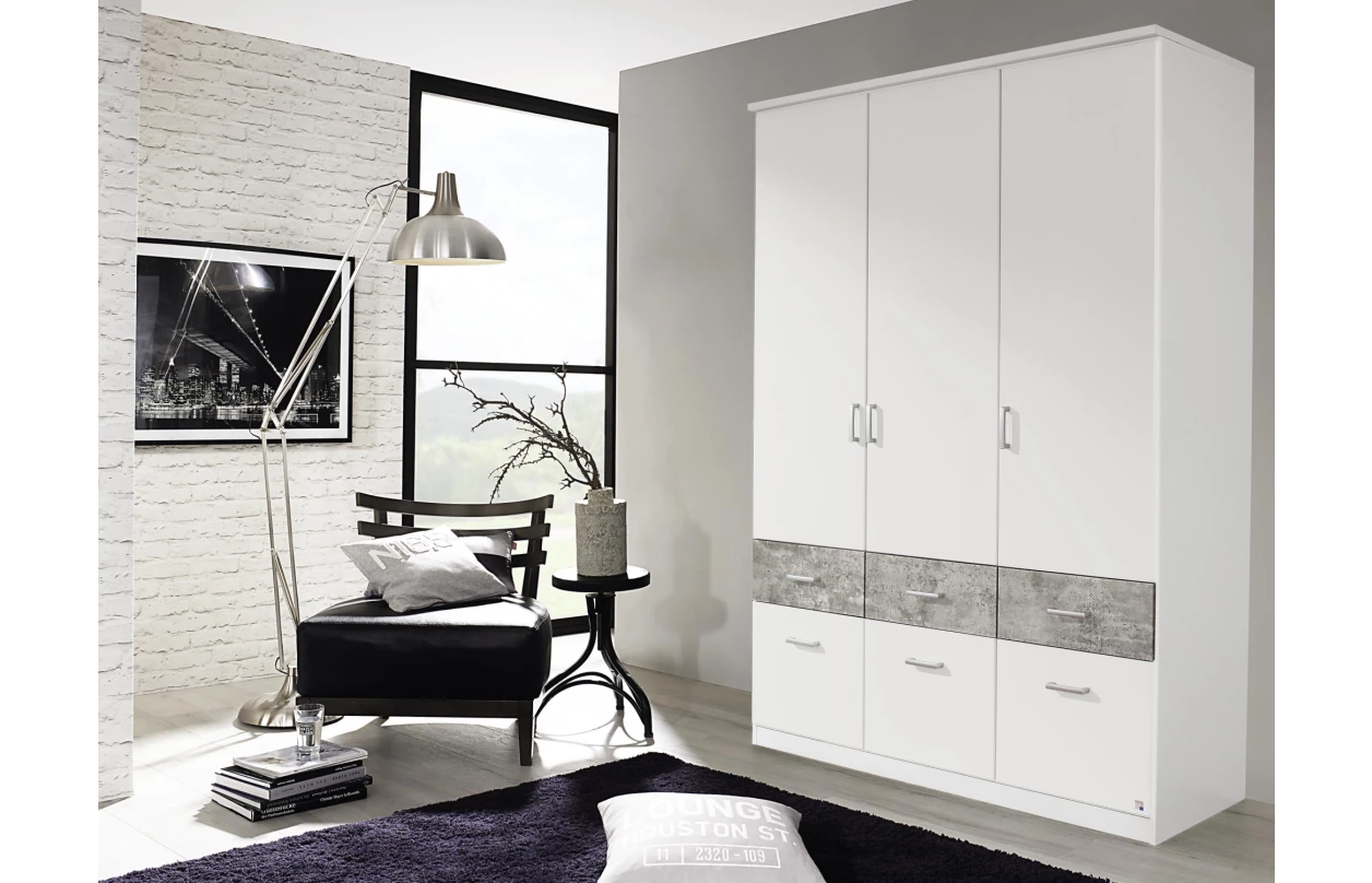 Šatníková skriňa so zrkadlom Bremen, 136 cm, dub artisan/biela 3