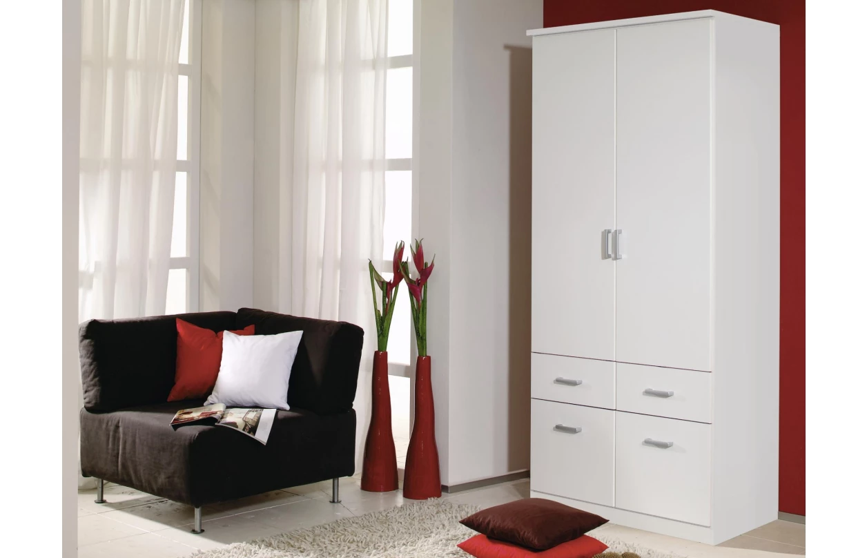 Šatníková skriňa so zrkadlom Bremen, 136 cm, dub artisan/biela 6