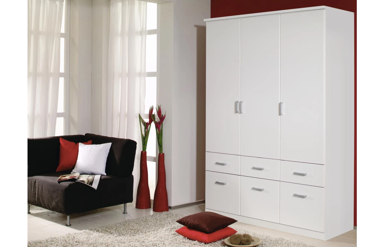 Šatníková skriňa so zrkadlom Bremen, 136 cm, dub artisan/biela 7