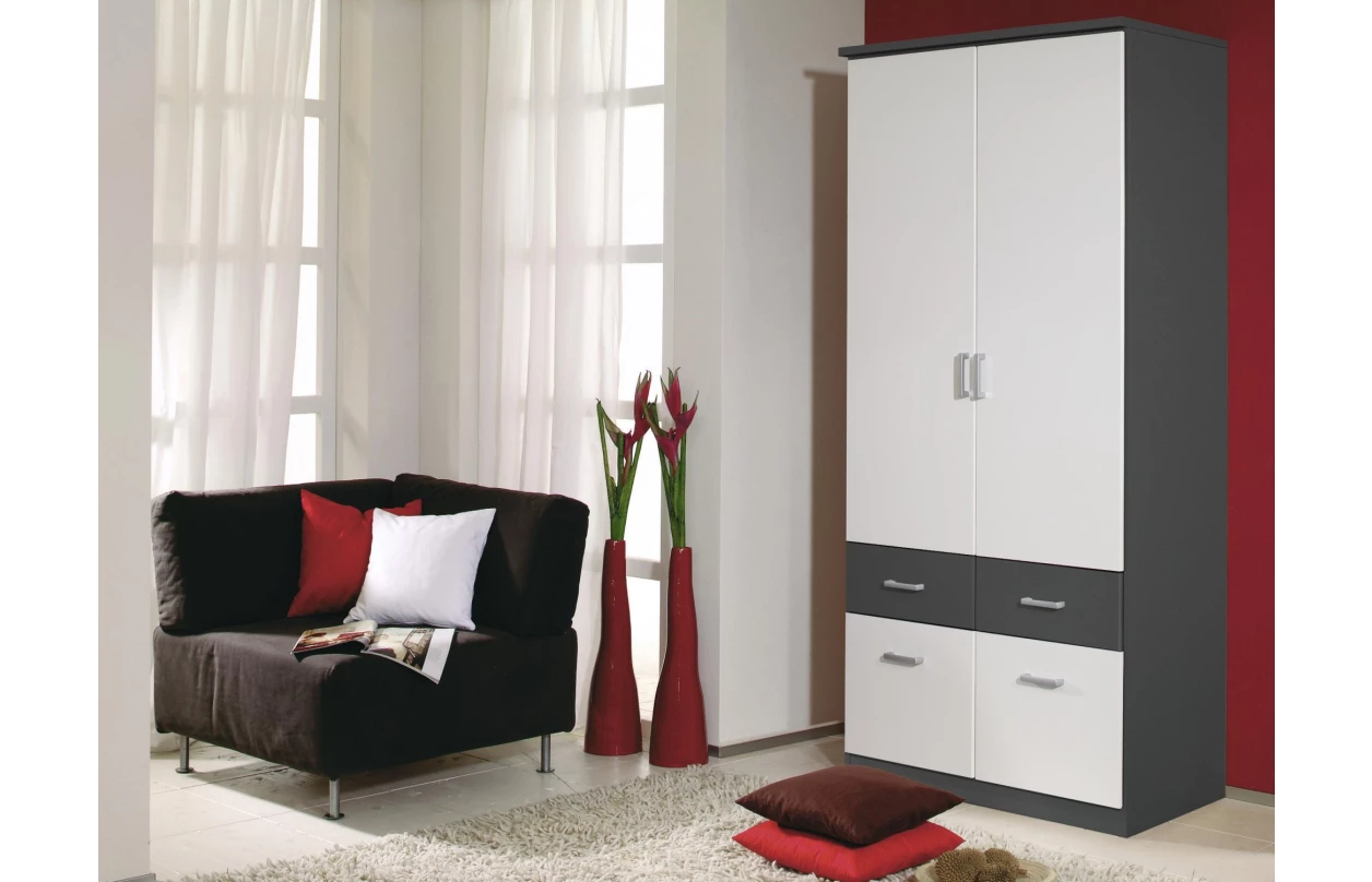 Šatníková skriňa so zrkadlom Bremen, 136 cm, dub artisan/biela 48