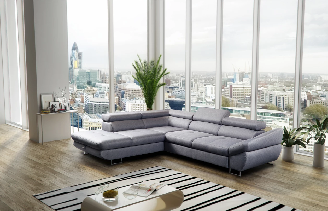 Rohová sedacia súprava Fabio, žltá látka, pravý roh 5