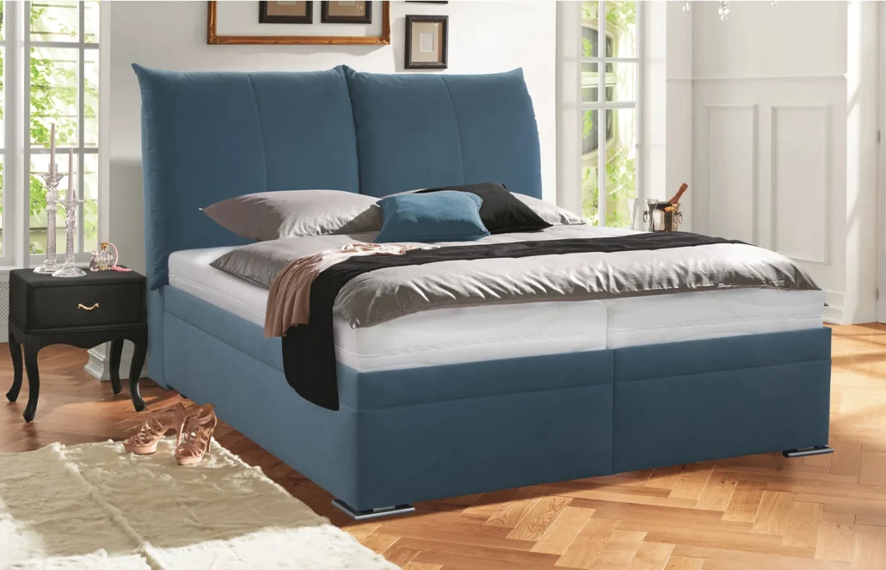 Posteľ Menton 180x200 cm, smotanovo biela látka 1