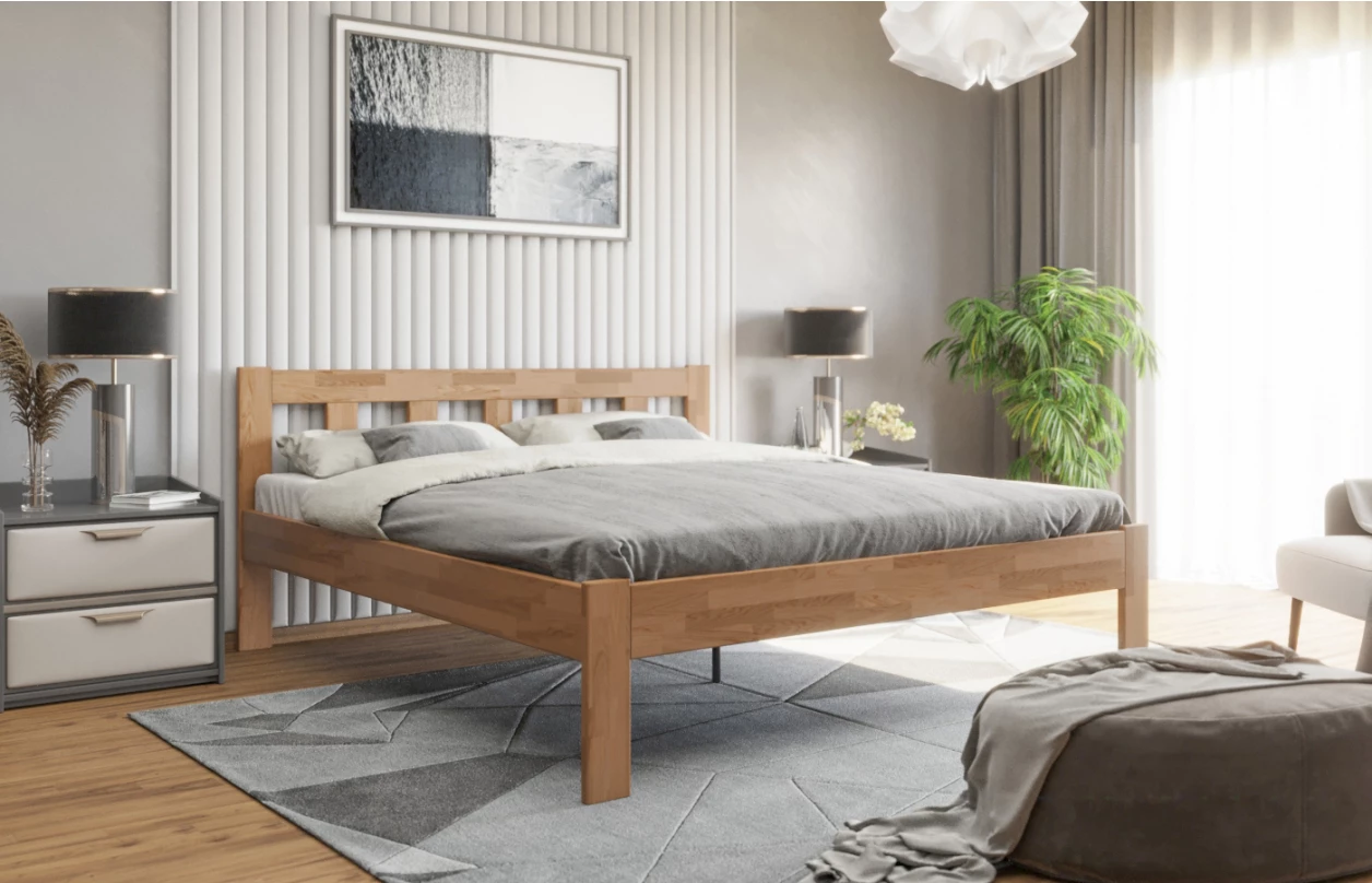 Manželská posteľ Tema 180x200 cm, bielený buk 5