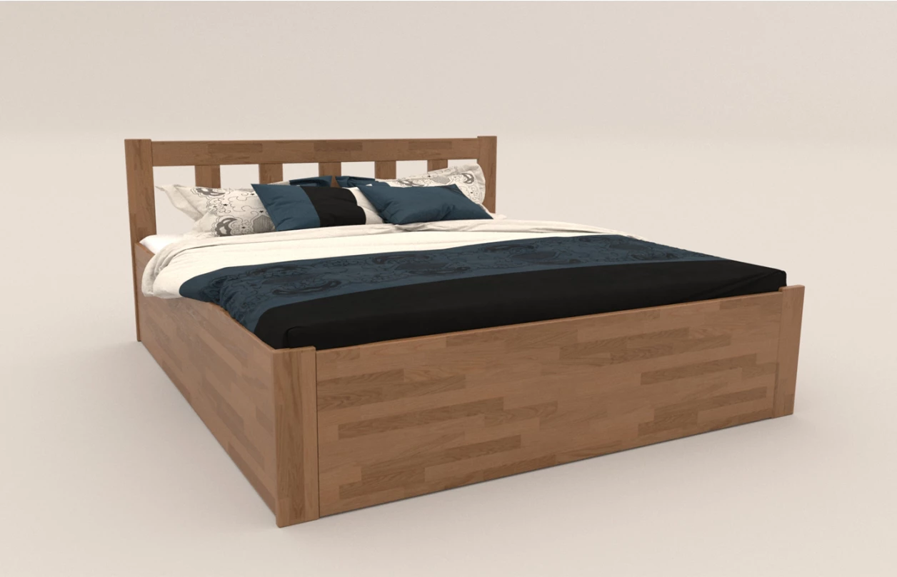 Posteľ s úložným priestorom Tema Box 180x200 cm, bielený buk 1