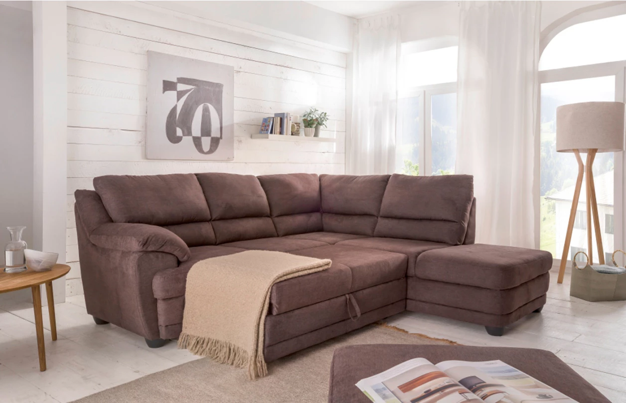 Rohová sedacia súprava Nebolo, antracitová šedá látka, pravý roh