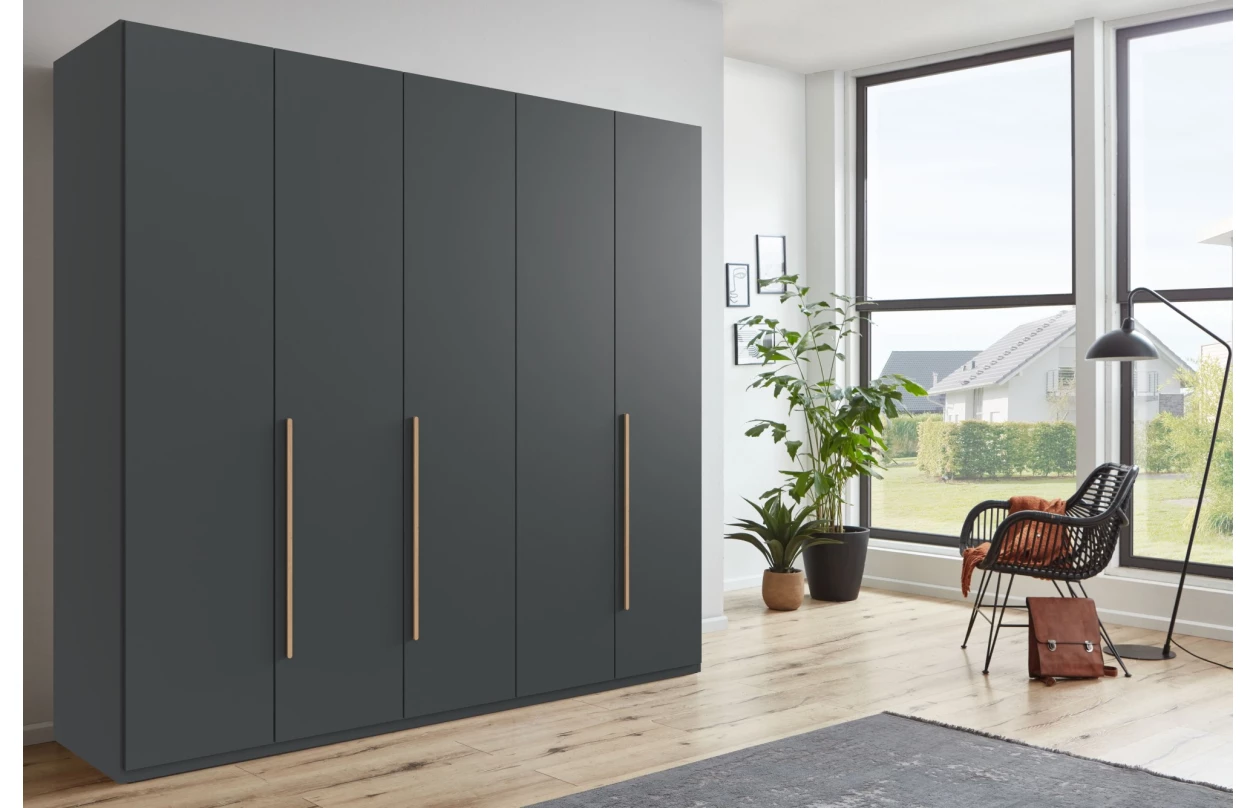 Šatníková skriňa so zrkadlami London, 270 cm, šedá sahara/dub artisan 29