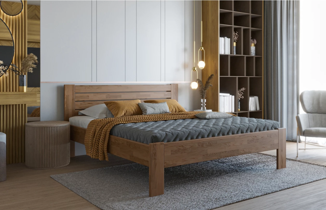 Posteľ Irma 180x200 cm, bielený buk