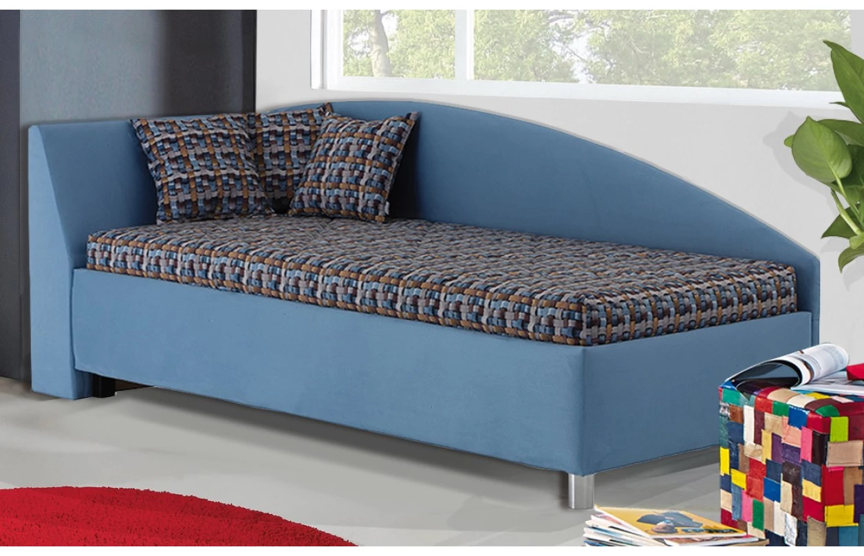 Rohová posteľ Andrew pravá 110x200 cm, tmavo šedá látka 7