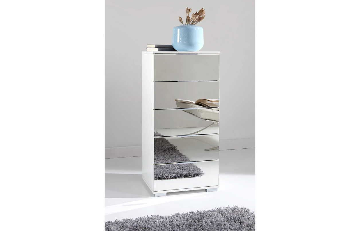 Nočný stolík Easy Plus, doskový dub / biele sklo 25