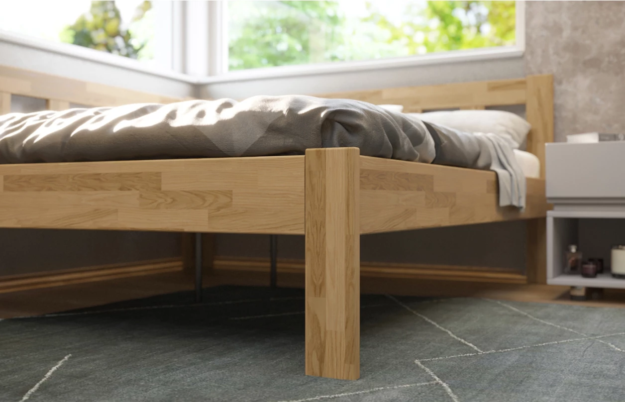 Rohová posteľ so zástenou vľavo Tema L 180x200 cm, šedý buk 6