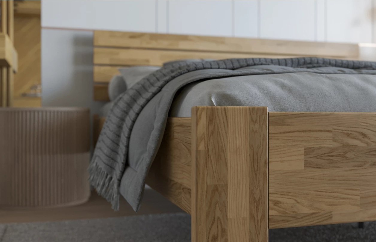 Posteľ Isolda 180x200 cm, bielený buk