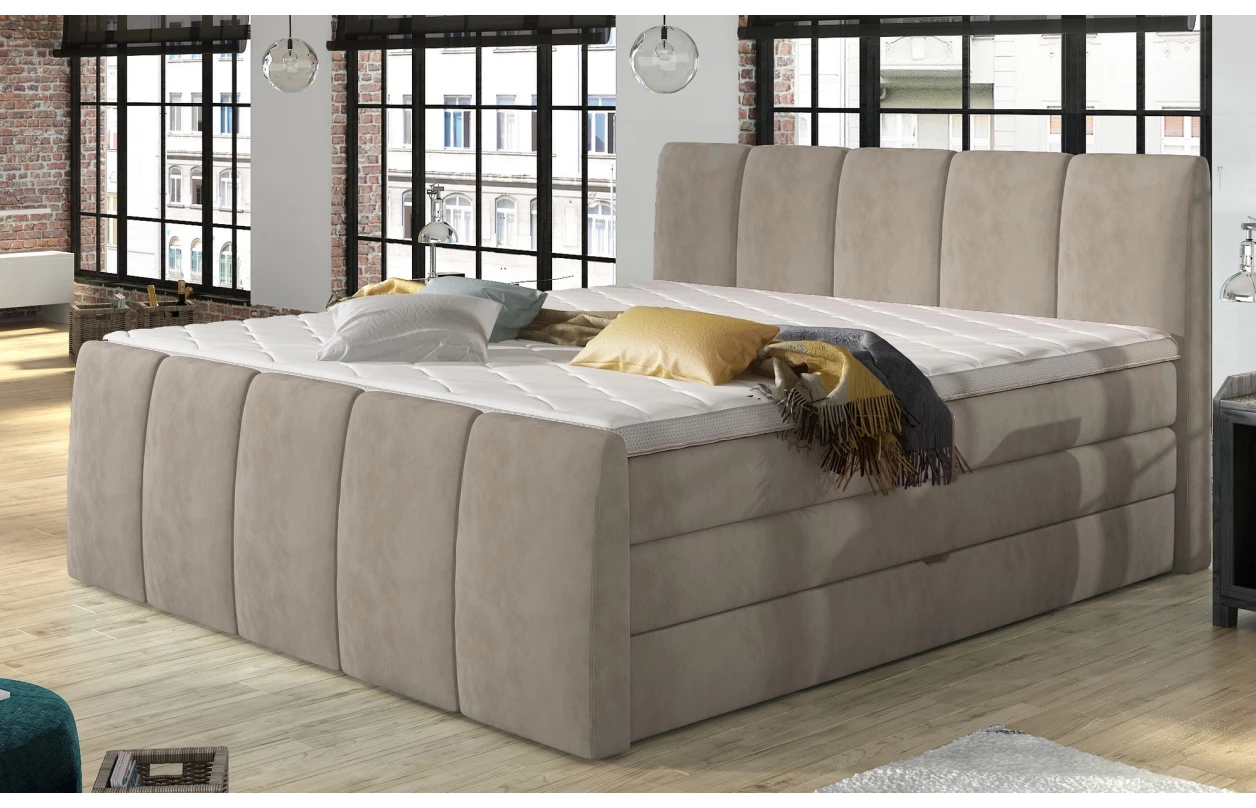 Posteľ boxspring Fresco 180x200 cm, petrolejová látka