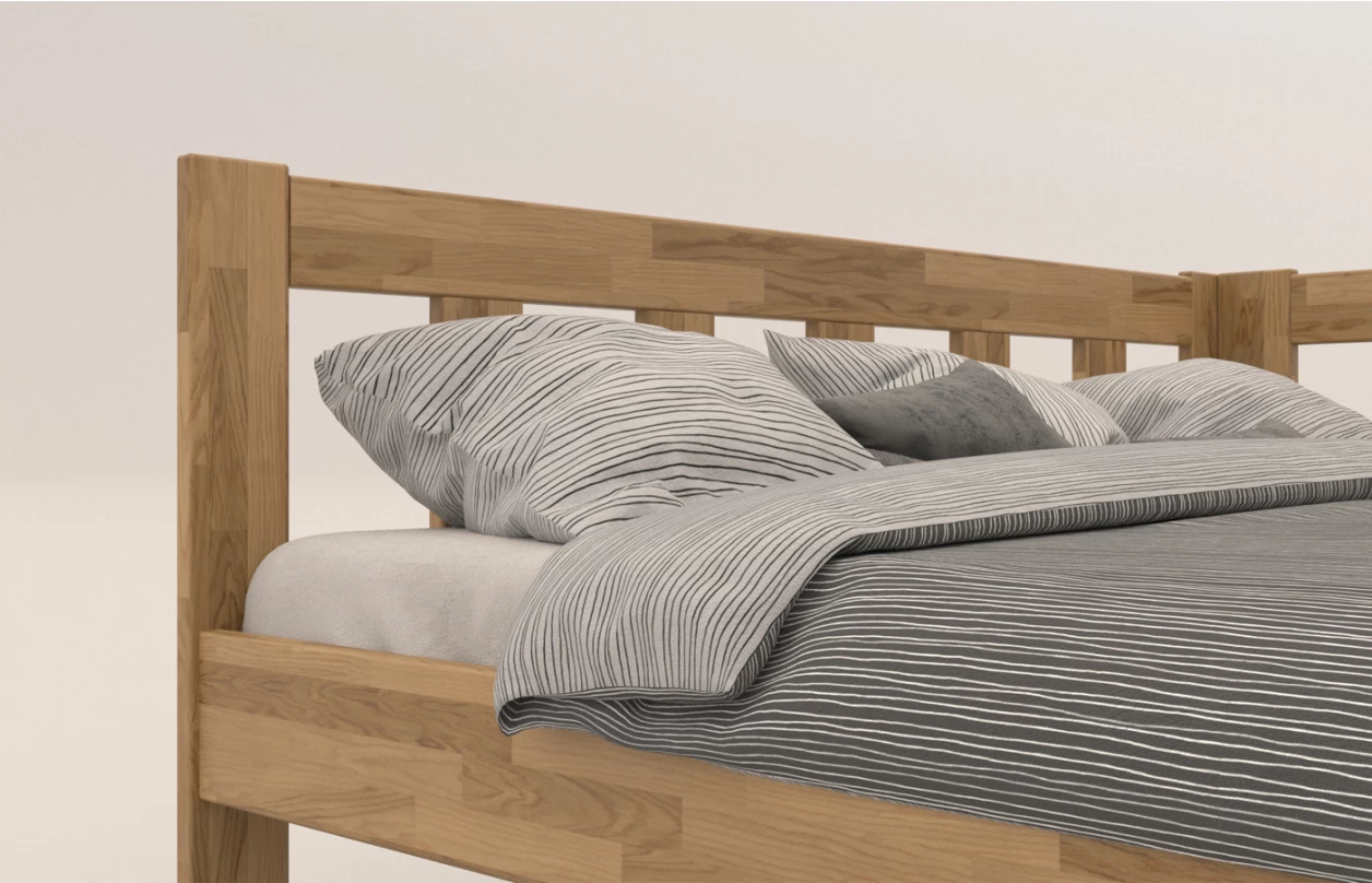 Rohová posteľ so zástenou vpravo Tema P 180x200 cm, šedý buk 3