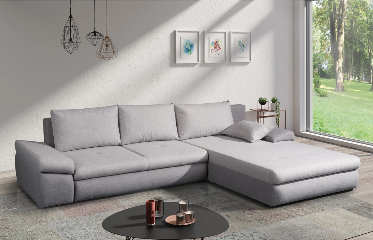 Sedacia súprava Bono Maxi, tvar U, ružová/svetlo šedá látka 8