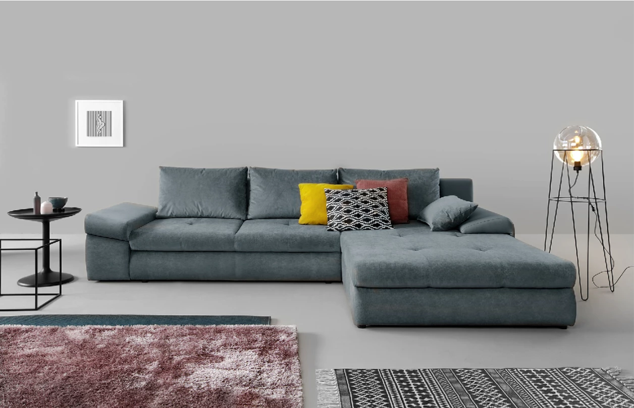 Sedacia súprava Bono Maxi, tvar U, ružová/svetlo šedá látka 3