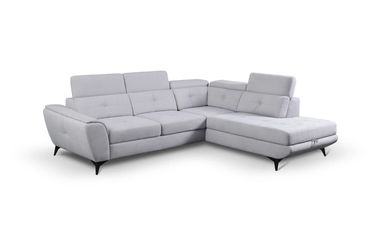 Rohová sedacia súprava Sergio, dymovo šedá látka, ľavý roh 1