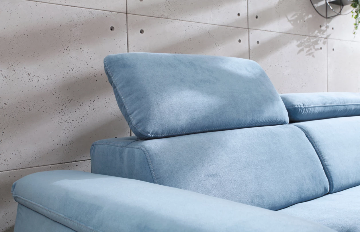 Rohová sedacia súprava Umbria, námornícka modrá látka, ľavý roh 4