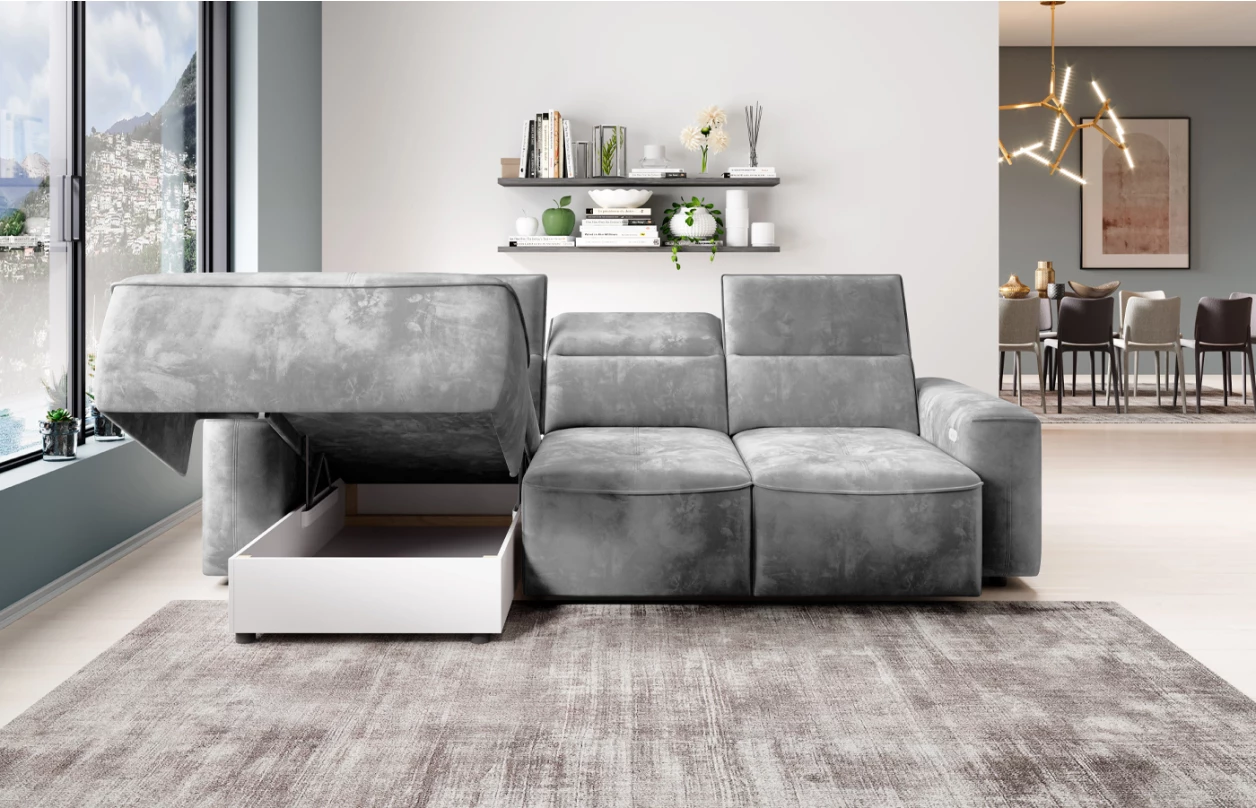 Rohová sedacia súprava Colombo, žltá látka, pravý roh 6