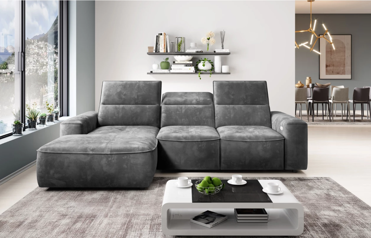 Rohová sedacia súprava Colombo, žltá látka, pravý roh 7