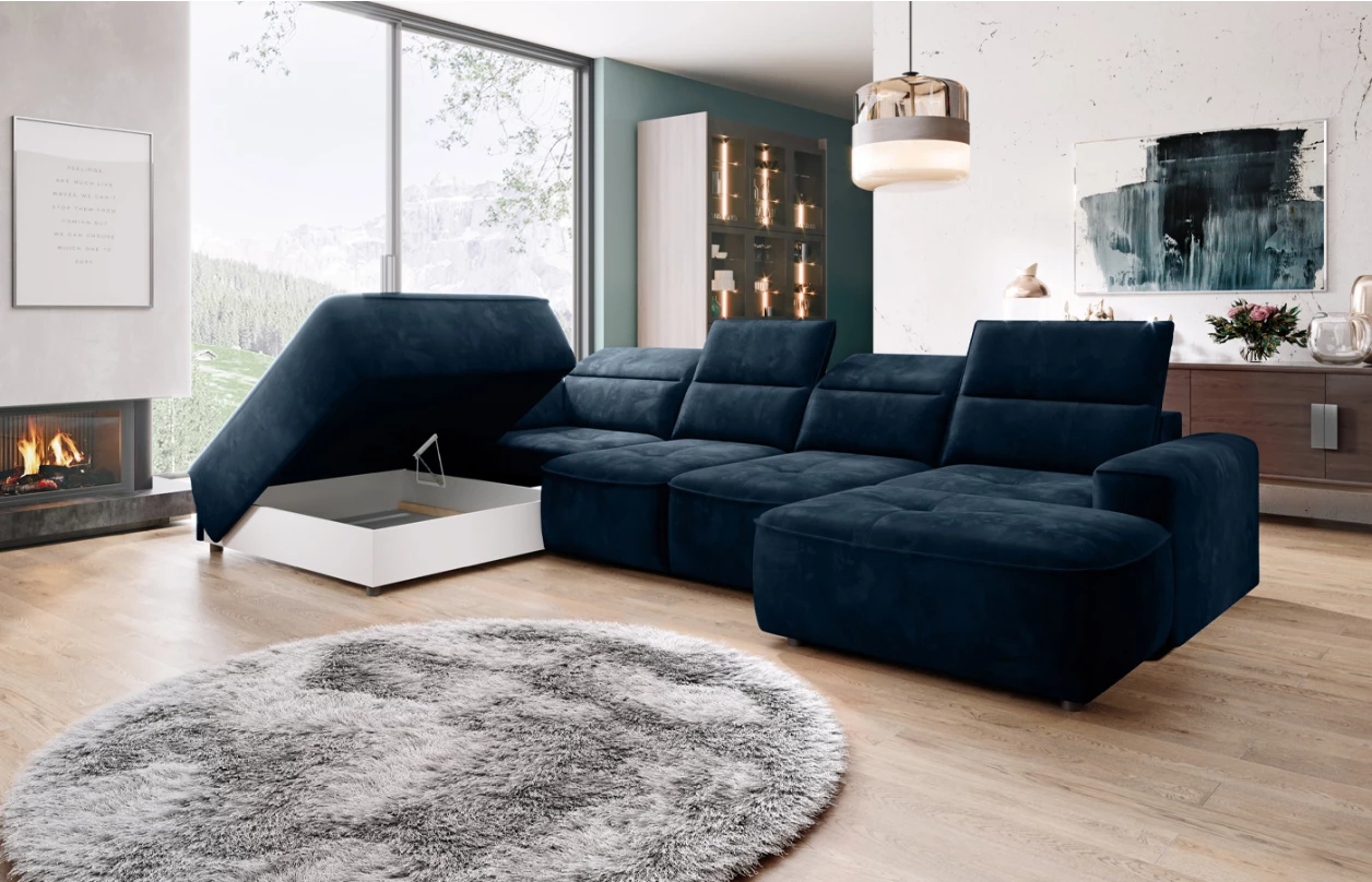 Rohová sedacia súprava Colombo, žltá látka, pravý roh 9