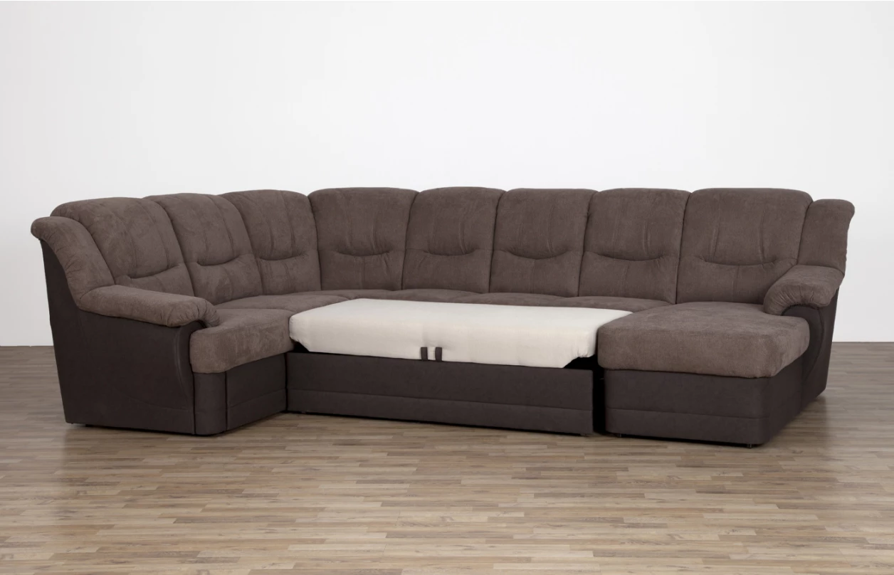 Sedacia súprava Orion, tvar ľavej U, šedá/béžová látka, s rozkladom 2