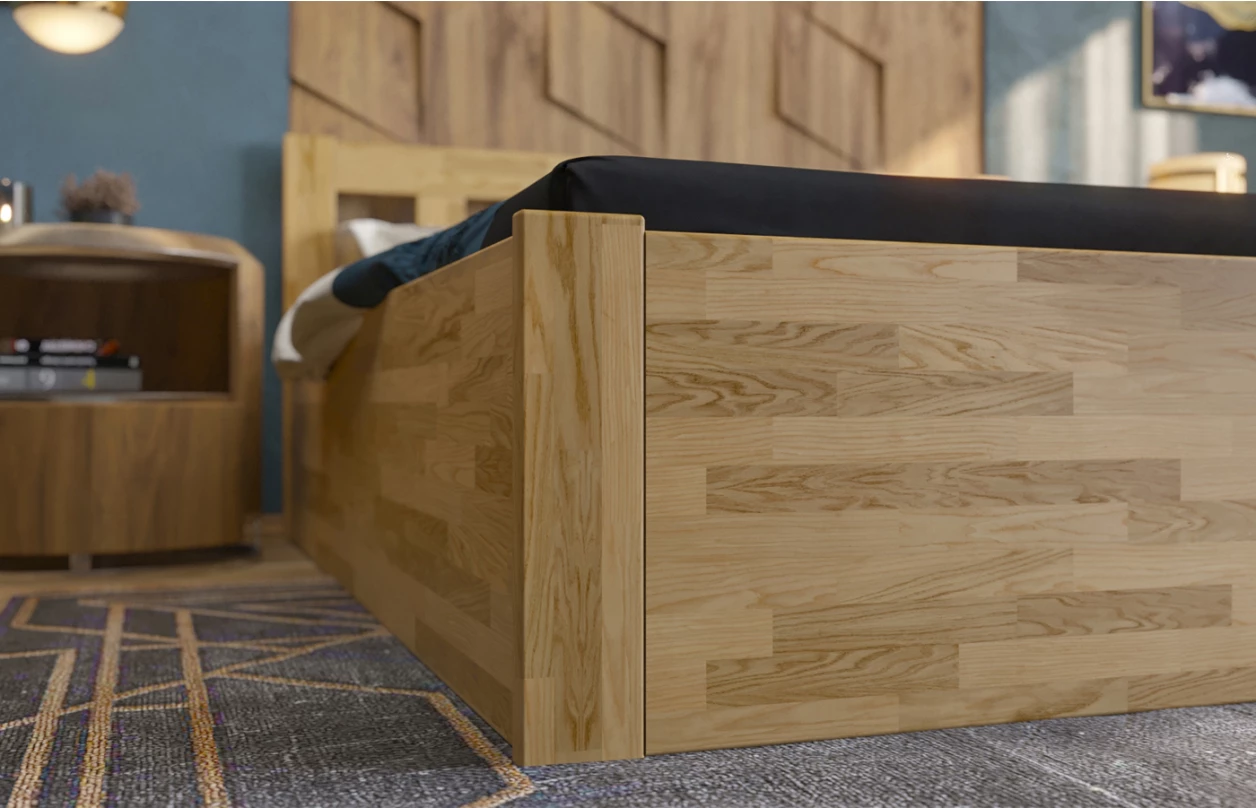 Posteľ s úložným priestorom Tema Box 180x200 cm, bielený buk